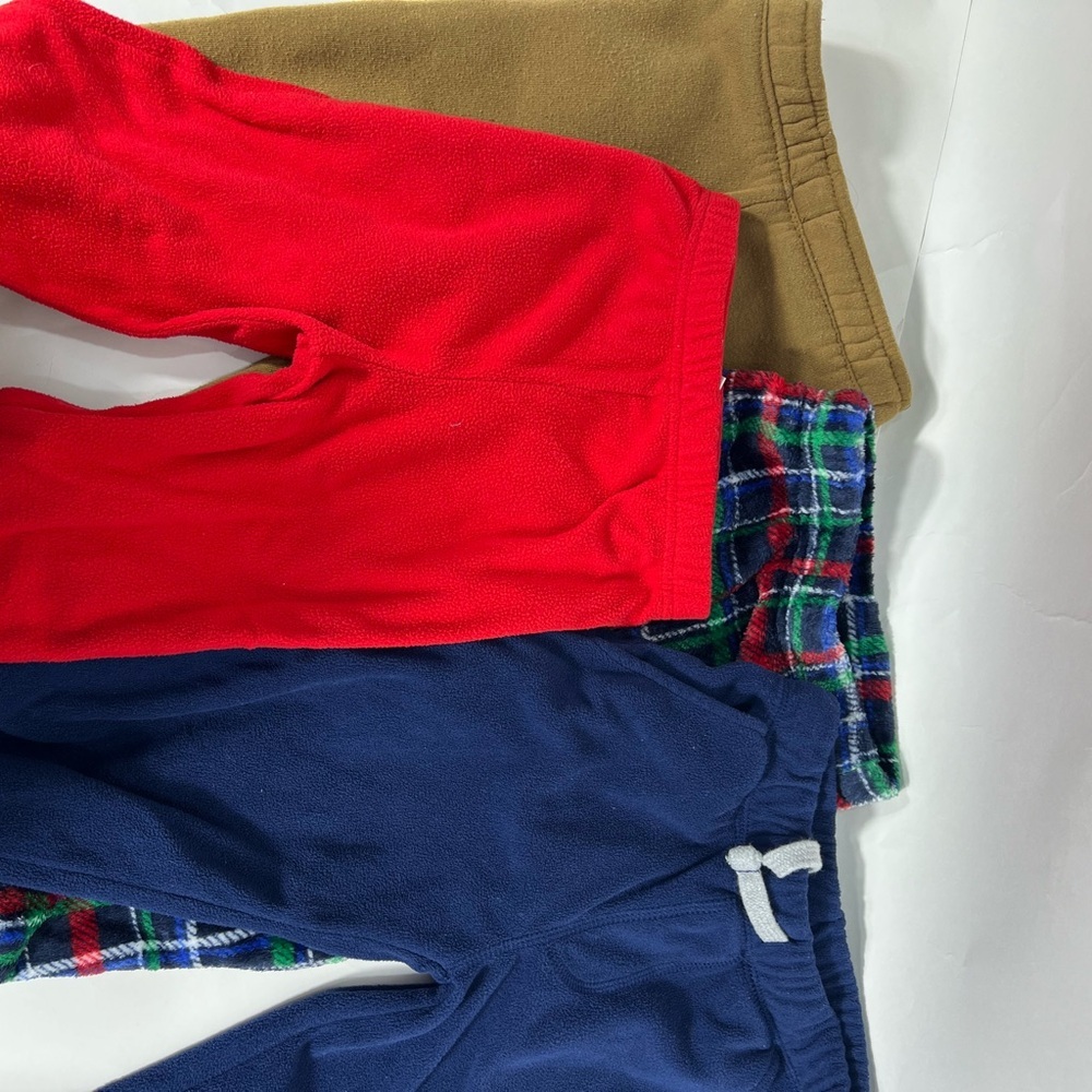 Cozy‎ Kids Fleece Joggers - Red, Blue, Tan